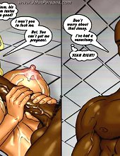 Cum covered whore in a shower on this cartoon sex comics