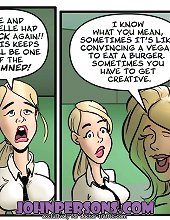 Amazing John Persons porno comic lesbian session with nice busty beauties starving for juiciest orgasms
