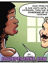 Black chicks hitting on white guys in John Persons comic porn