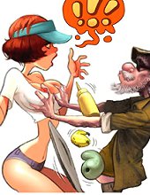 Erotic toons. Do not tell him the truth, you will just embarrass the poor blind man!