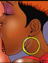 Interracial cartoon. Ebony girls mouth is full of massive cum load from filthy white cock