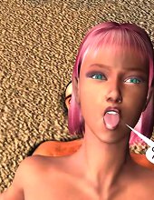 I want your nectar! Let it get inside me! Pink haired girl fucked on this 3d comics